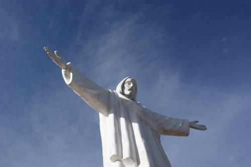 auch eine Statue eines weissen Jesus (ähnlich wie in Rio) gibt es in Cusco